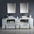 Fresca FVN62-96WH-VSL Torino Double Sink Bathroom Vanity with 3 Side Cabinets & Vessel Sinks & Faucets 96" W - White