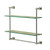 Valsan Essentials Wall Mounted Two Tier Glass Shelf with Towel Rail & Braga Backplates - Satin Nickel