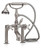 Cheviot Extra Tall Rim Mount Tub Filler Faucet With Hand Shower & Cross Handles - Chrome - 5127-CH