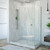 DreamLine  SHDR-3230303-01 Linea Frameless Shower Door. Two Attached Glass Panels: 30 in. x 72 in. Chrome Finish