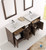 Fresca FVN21-241224AC Cambridge 60" Antique Coffee Double Sink Traditional Bathroom Vanity w/ Mirrors