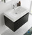 Fresca FVN8007BW Mezzo 30" Black Wall Hung Modern Bathroom Vanity w/ Medicine Cabinet