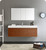 Fresca FVN8041TK Mezzo 60" Teak Wall Hung Single Sink Modern Bathroom Vanity w/ Medicine Cabinet
