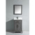 Vanity Art VA1024G 24" Vanity Cabinet with Engineered Marble Vanity Top & Wall Mirror - Grey