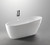 Vanity Art VA6522-L-PC 67" Freestanding Acrylic Soaking Bathtub - White/Polished Chrome Trim