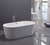 Vanity Art 59" Freestanding Acrylic Soaking Bathtub - White/Polished Chrome Trim - VA6815-S-PC