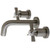 Kingston Brass Two Handle Wall Mount Lavatory Vessel Sink Faucet - Satin Nickel - KS8128ZX