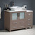 Fresca FCB62-3012GO-CWH-V Fresca Torino 42" Gray Oak Modern Bathroom Cabinets w/ Top & Vessel Sink