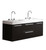 FCB8013BW-I Fresca Opulento Black 54" Wall Mount Double Sink Bathroom Cabinet w/ Integrated Sinks
