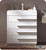 FCB8024WH-I Fresca Livello 24" White Modern Bathroom Cabinet w/ Integrated Sink