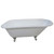 Kingston Brass VCT3D543019NT8 54" Cast Iron Roll Top Clawfoot Tub With 3-3/8" Tub Wall Drillings - Painted White/Brushed Nickel Feet