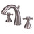 Kingston Brass Two Handle 8" to 16" Widespread Lavatory Faucet with Brass Pop-Up Drain - Brushed Nickel KS2978BX