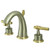 Kingston Brass Two Handle 8" to 16" Widespread Lavatory Faucet with Brass Pop-Up Drain - Brushed Nickel/Polished Brass KS2969ML