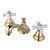 Kingston Brass Two Handle 8" to 16" Widespread Lavatory Faucet with Brass Pop-Up Drain - Polished Brass KS5562PX