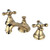 Kingston Brass Two Handle 8" to 16" Widespread Lavatory Faucet with Brass Pop-Up Drain - Polished Brass KS5562AX