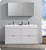 Fresca Senza Valencia 60" Glossy White Free Standing Double Sink  Bathroom Vanity w/ Medicine Cabinet