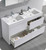 Fresca Senza Valencia 60" Glossy White Free Standing Double Sink  Bathroom Vanity w/ Medicine Cabinet