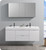 Fresca Senza Valencia 60" Glossy White Wall Hung Double Sink  Bathroom Vanity w/ Medicine Cabinet