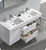 Fresca Senza Valencia 60" Glossy White Wall Hung Double Sink  Bathroom Vanity w/ Medicine Cabinet