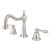 Kingston Brass Two Handle 8" to 14" Widespread Lavatory Faucet with Brass Pop-Up Drain - Brushed Nickel KS1978AL