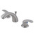 Kingston Brass Two Handle 4" to 8" Mini Widespread Lavatory Faucet with Pop-Up Drain Drain - Satin Nickel - KB6958LL