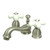 Kingston Brass Two Handle 4" to 8" Mini Widespread Lavatory Faucet with Brass Pop-Up Drain - Brushed Nickel KS3958PX