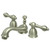 Kingston Brass Two Handle 4" to 8" Mini Widespread Lavatory Faucet with Brass Pop-Up Drain - Brushed Nickel KS3958AL