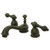 Kingston Brass Two Handle 4" to 8" Mini Widespread Lavatory Faucet with Brass Pop-Up Drain - Oil Rubbed Bronze KS3955AL