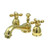 Kingston Brass Two Handle 4" to 8" Mini Widespread Lavatory Faucet with Brass Pop-Up Drain - Polished Brass KS3952AX