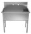 Whitehaus WHLS3618-NP Pearlhaus Brushed Stainless Steel Large Single Bowl Commerical Freestanding Utility Sink - 39 inch