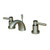 Kingston Brass Two Handle 4" to 8" Mini Widespread Lavatory Faucet with Brass Pop-Up Drain - Brushed Nickel KS2958DL