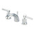 Kingston Brass Two Handle 4" to 8" Mini Widespread Lavatory Faucet with Brass Pop-Up Drain - Polished Chrome KS2951DL