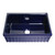 Whitehaus WHQ330-BLUE Farmhaus Fireclay Quatro Alcove Reversible Sink with Fluted Front Apron and Decorative 2 1/2 in. or 2 in. Lip - Sapphire Blue - 30 inch