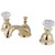 Kingston Brass KS3962WCL Two Handle Widespread Lavatory Faucet With Crystal Handle - Polished Brass