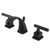 Kingston Brass Two Handle 4" to 8" Mini Widespread Lavatory Faucet with Brass Pop-Up Drain - Oil Rubbed Bronze