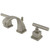 Kingston Brass Two Handle 4" to 8" Mini Widespread Lavatory Faucet with Brass Pop-Up Drain - Satin Nickel - KS4948CQL