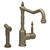 Whitehaus WH2070800-BN Jem Single Handle Kitchen Faucet, Traditional Swivel Spout and Brass Side Spray - Brushed Nickel