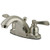 Kingston Brass Two Handle 4" Centerset Lavatory Faucet with Pop-Up Drain - Satin Nickel KB8648NFL