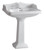 Whitehaus AR834-AR805-1H Isabella Traditional Pedestal with Integrated large Rectangular Bowl, Single Hole Faucet Drilling - White - 28 inch