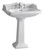 Whitehaus AR834-AR805-3H Isabella Traditional Pedestal with Integrated large Rectangular Bowl, Widespread Faucet Drilling - White - 28 inch