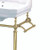 Whitehaus WHV024-L33-3H-B Victoriahaus Console Sink with Integrated Rectangular bowl with widespread hole drill, Polished Brass Leg Support - White/Polished Brass