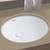 Whitehaus WHU71003 Isabella Plus 18 inch Oval Undermount Sink with Overflow and Rear Center Drain - White