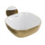 Whitehaus WH71301-F25 Isabella Plus  Square Top Mount Sink, Embossed Exterior, Smooth Interior, Center Drain - White/Gold
