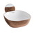 Whitehaus WH71301-F23 Isabella Plus  Square Top Mount Sink, Embossed Exterior, Smooth Interior, Center Drain - White/Rose Gold