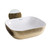 Whitehaus WH71302-F25 Isabella Plus  Rectangular Top Mount Sink, Embossed Exterior, Smooth Interior, Center Drain - White/Gold