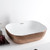 Whitehaus WH71302-F23 Isabella Plus  Rectangular Top Mount Sink, Embossed Exterior, Smooth Interior, Center Drain - White/Rose Gold