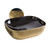 Whitehaus WH71302-F22 Isabella Plus  Rectangular Top Mount Sink, Embossed Exterior, Smooth Interior, Center Drain - Black/Gold