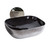 Whitehaus WH71302-F20 Isabella Plus  Rectangular Top Mount Sink, Embossed Exterior, Smooth Interior, Center Drain - Black/Silver