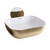 Whitehaus WH71333-F25 Isabella Plus  Rectangular Top Mount Sink, Embossed Exterior, Smooth Interior, Center Drain - White/Gold