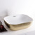 Whitehaus WH71333-F25 Isabella Plus Rectangular Top Mount Sink, Embossed Exterior, Smooth Interior, Center Drain - White/Gold